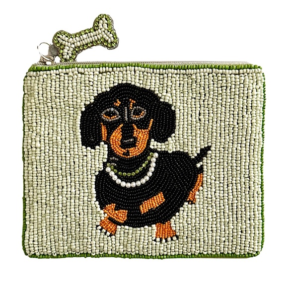 Dachshund Coin Purse, Dog Beaded Bag Lily Posh - Picture 3 of 4